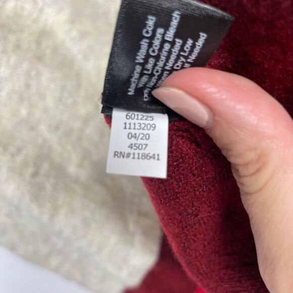 Lane Bryant Cowl Neck Tunic Striped Sweater Size 1X Oatmeal Cream Cranberry Knit - Picture 6 of 14